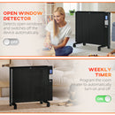 HOMCOM Convector Radiator Panel Space Heater Freestanding / Wall-mounted Black