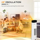 HOMCOM Freestanding Ceramic Space Heater Fan Heater w/ 3 Heat Settings, Black