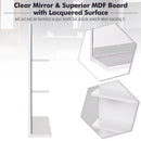 kleankin Bathroom Mirror Wall Mount Vanity Mirror with 3 Storage Shelves, White