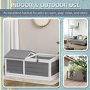 PawHut Wooden Tortoise House, Small Pet Reptile with Hide Shelter Den and Run