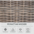 Outsunny Garden Sofa Chair & Stool Table Set Patio Wicker Weave Furniture Set