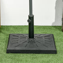 Outsunny 19kg Square Resin Garden Parasol Base For Poles Of 32mm, 38mm, 48mm