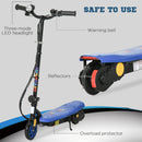 HOMCOM Folding Electric Scooter w/ LED Headlight, for Ages 7-14 Years - Blue