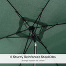 Outsunny 3x2m Patio Parasol Canopy Tilt Crank 6 Ribs Sun Shade Garden Green