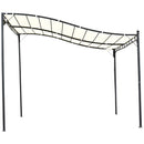 Outsunny 3 x 3M Wall Mounted Awning Free Stand Canopy Shade Garden Porch Pergola