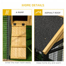 PawHut Rabbit Hutch Outdoor Bunny Cage w/ Run, Removable Tray, 120 x 55.5 x 80cm