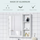 kleankin Bathroom White Cabinet Wall Mounted Storage Organiser w/ Mirrored Door