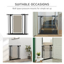 PawHut Pressure Fit Pet Safety Gate Stair Gate w/ Double-Locking, 74-80 cm