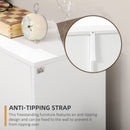 HOMCOM Freestanding Bathroom Cabinet with 4 Drawers and Door Cupboard White