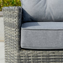 Outsunny Aluminium 4 Pieces Outdoor PE Rattan Sectional Conversation Sofa Set