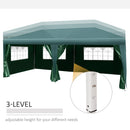 Outsunny 3m x 6m Pop Up Gazebo Party Tent Canopy Marquee with Storage Bag Green