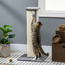 PawHut 81cm Cat Scratching Post w/ Sisal Rope, Hanging Ball, Soft Plush - Grey