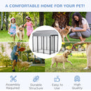 PawHut Outdoor Dog Kennel, Metal Dog Run with Canopy, 120 x 120 x 138cm
