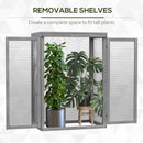 Outsunny 2 Shelves Wooden Cold Frame Grow House Greenhouse Outdoor Plant Storage