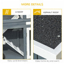 Pawhut Rabbit Hutch   Grey, Black, White