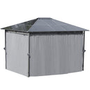 Outsunny 3 x 3.6m Hardtop Gazebo for Garden Party w/ Polycarbonate Curtains