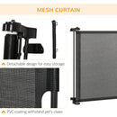 PawHut Retractable Stair Gate for Dogs Mesh Safety Gate - Black