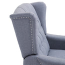 HOMCOM Manual Reclining Armchair Recliner with Retractable Footrest Light Grey