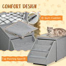 PawHut 2 in 1 Dog Steps Ottoman, Pet Stairs for Small Medium Dogs and Cats Grey