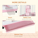 PawHut Six-Level Small Animal Cage, Indoor Pet House, Pink, 81 x 52.5 x 159 cm