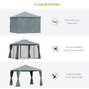 Outsunny 3(m) Outdoor Gazebo Canopy Party Tent Aluminum Frame with Sidewalls