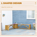 Outsunny Wooden Garden Corner Bench with Planter, Garden Bench Seat for Patio
