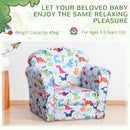 HOMCOM Children's Armchair Kids Sofa Tub Chair Seat Cartoon Flannel Wooden