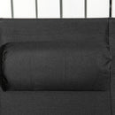 Outsunny Foldable Garden Recliner Chair Set of 2 w/ Footstool & Headrest, Black