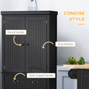 HOMCOM Freestanding Kitchen Storage Cabinet Drawers Cupboards Shelves Black