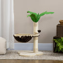 PawHut 68cm Cat Tower Palm Tree Shaped Cat Tree w/ Hammock - Beige