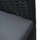 Outsunny 4pc Patio Garden Rattan Wicker Sofa 2-Seater Loveseat Chair Table Black