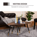 HOMCOM Coffee Table Set of 2 Nesting End Side Tables Living Room Home Office