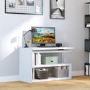 HOMCOM Modern Corner 360° Rotating L-Shaped Computer Desk Writing Table