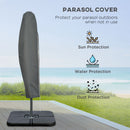 Outsunny 3(m) Banana Parasol Cantilever Umbrella Garden w/ Base Weights, Coffee