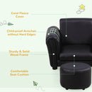 HOMCOM Kids Sofa Chair Set Armchair Seating Seat Bedroom Playroom Stool Black