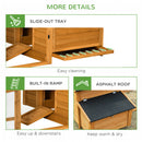 PawHut Wooden Chicken Coop Hen House w/ Removable Tray, Nesting Box, Run, Ramp