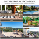 Outsunny 90 cm Patio Rattan Coffee Table Outdoor Wicker Side Table Furniture