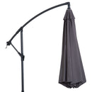 Outsunny 3m Garden Banana Parasol Cantilever Umbrella w/Crank& Base, Grey