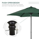 Outsunny 2m Parasol Patio Umbrella, Outdoor Sun Shade with 6 Ribs Green