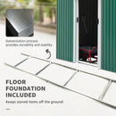 Outsunny 9 x 4FT Outdoor Metal Frame Garden Storage Shed w/ 2 Door, Dark Green