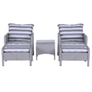 Outsunny 5 Pieces Outdoor Patio Furniture Set Wicker Conversation Set Grey