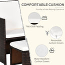 Outsunny 5 Pieces Rattan Garden Furniture Sofa Set w/ Table Chair Footrest Brown