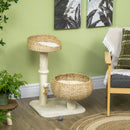 PawHut 72cm Cat Activity Centre w/ Two Bed, Toy Ball, Sisal Scratching Post