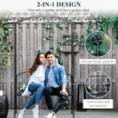Outsunny Garden Arbour Arch Metal Bench Loveseat Outdoor Patio Plant Climber