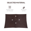Outsunny Wooden Garden Parasol Sun Shade Patio Umbrella Canopy Dark Coffee
