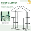 Outsunny Walk-in Greenhouse with Shelves, Outdoor Green House, 143x73x195cm