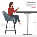 HOMCOM Bar Stools Set of 2, Velvet-Touch Fabric Counter Height Bar Chairs Blue