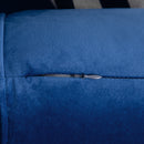 HOMCOM 3-Seater Sofa Velvet Feel Fabric Sofa Couch w/ Cylindrical Pillows, Blue