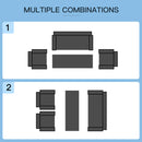 Outsunny 4PC Rattan Sofa Set Outdoor Coffee Table Chair Wicker Garden Black