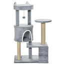 PawHut 100cm Cat Tree with Climbing Ladder Scratching Post Ball, Light Grey